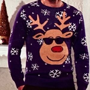 🎄 Holiday sweater ugly size XL new reindeer serra